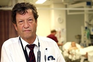 Professor Gordian Fulde standing at St Vincent's Hospital.
