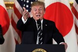 Donald Trump speaking in Japan