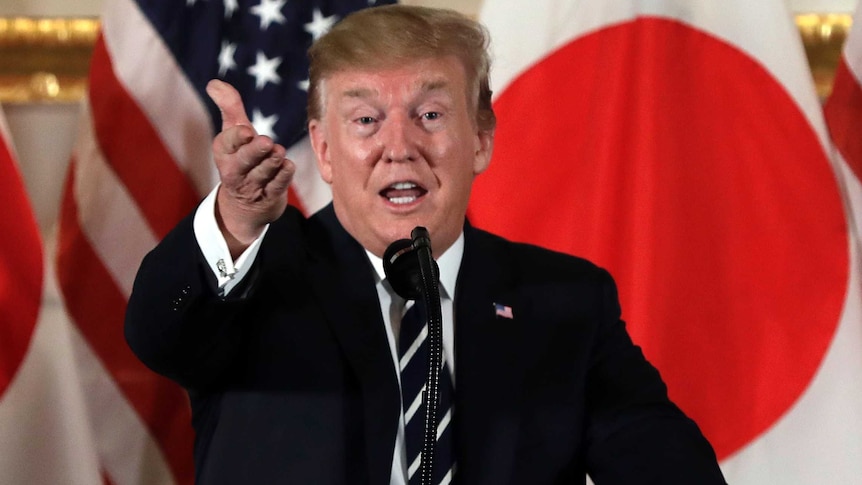 Donald Trump speaking in Japan