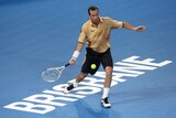 Straight sets: Radek Stepanek plays a forehand against local hope John Millman.