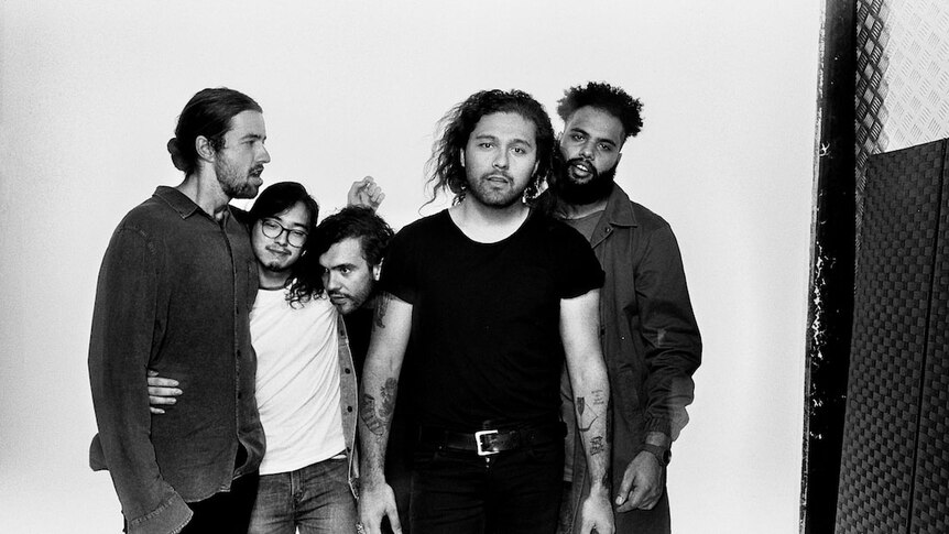 Black and white image of Gang of Youths
