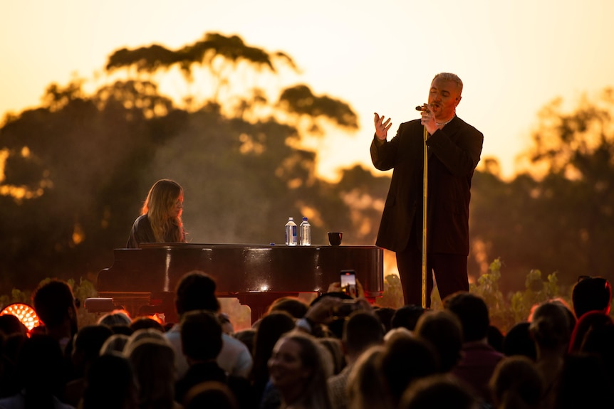 British singer Sam Smith performs on stage at d'Arenberg winery.