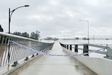 A flooded bridge