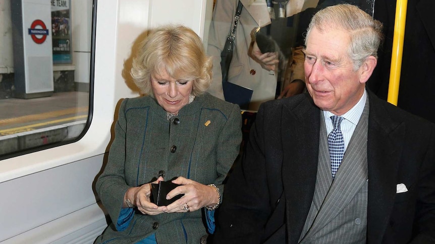 Prince Charles and Camilla on the tube.
