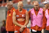 Gary Ablett leaves a game against Brisbane early