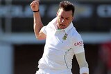 South Africa's Dale Steyn celebrates the wicket of Australia's Steve Smith at Port Elizabeth.