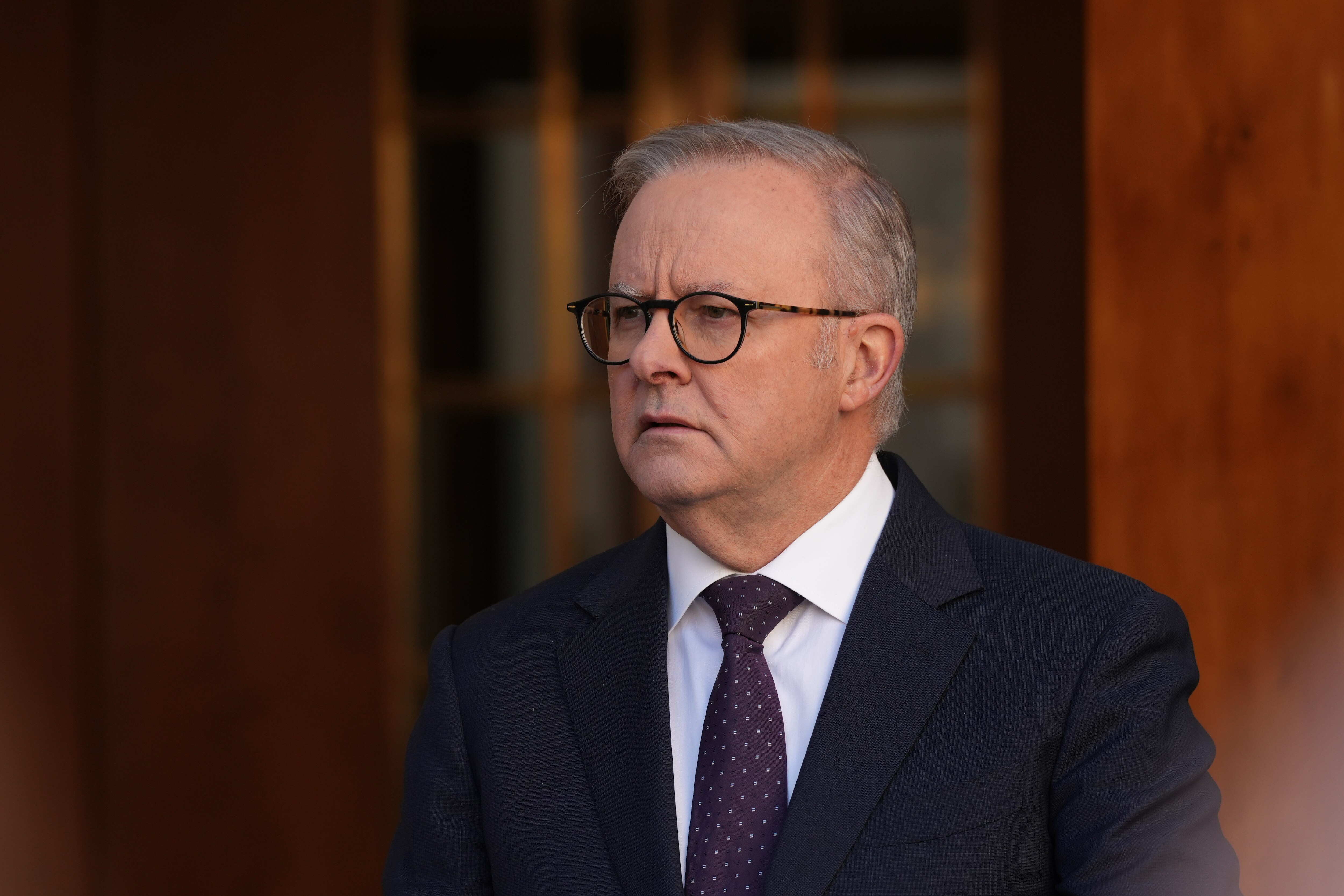 anthony albanese at a press conference at parliament hnouse.