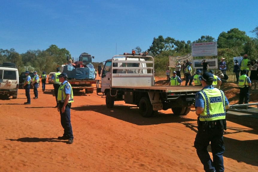 Police escort trucks