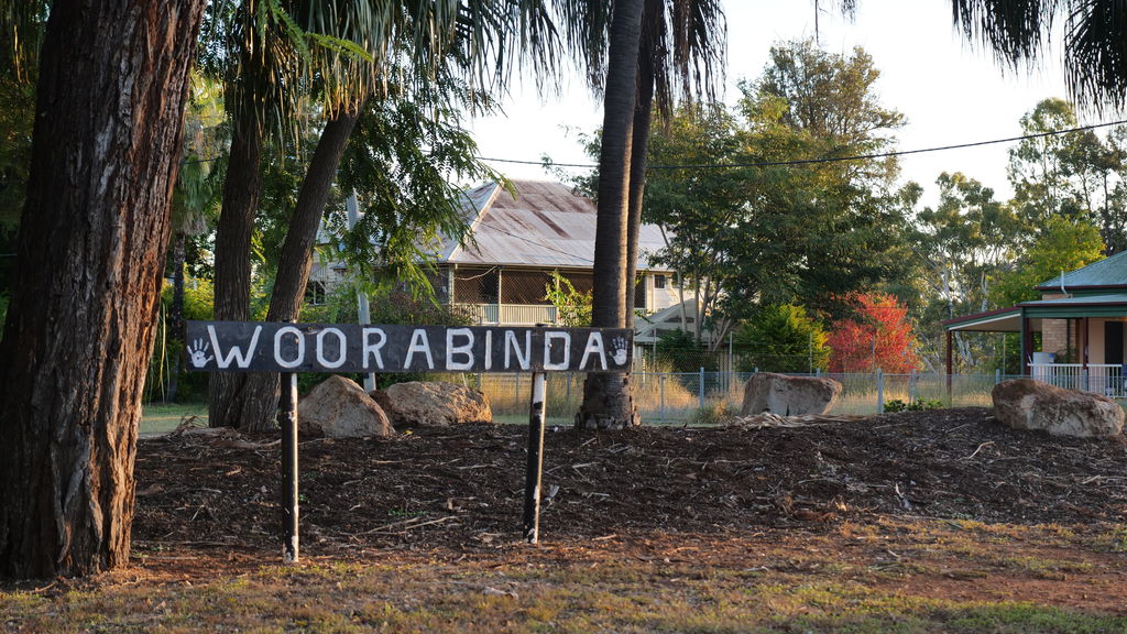A sign read Woorabinda