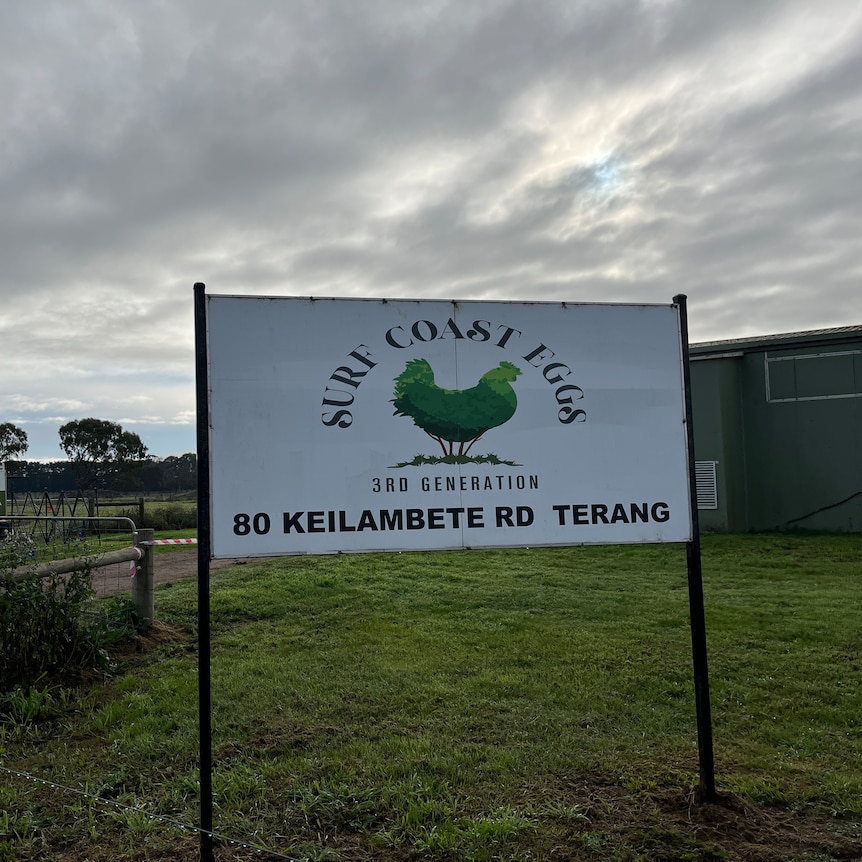 a sign for an egg business in regional Victoria