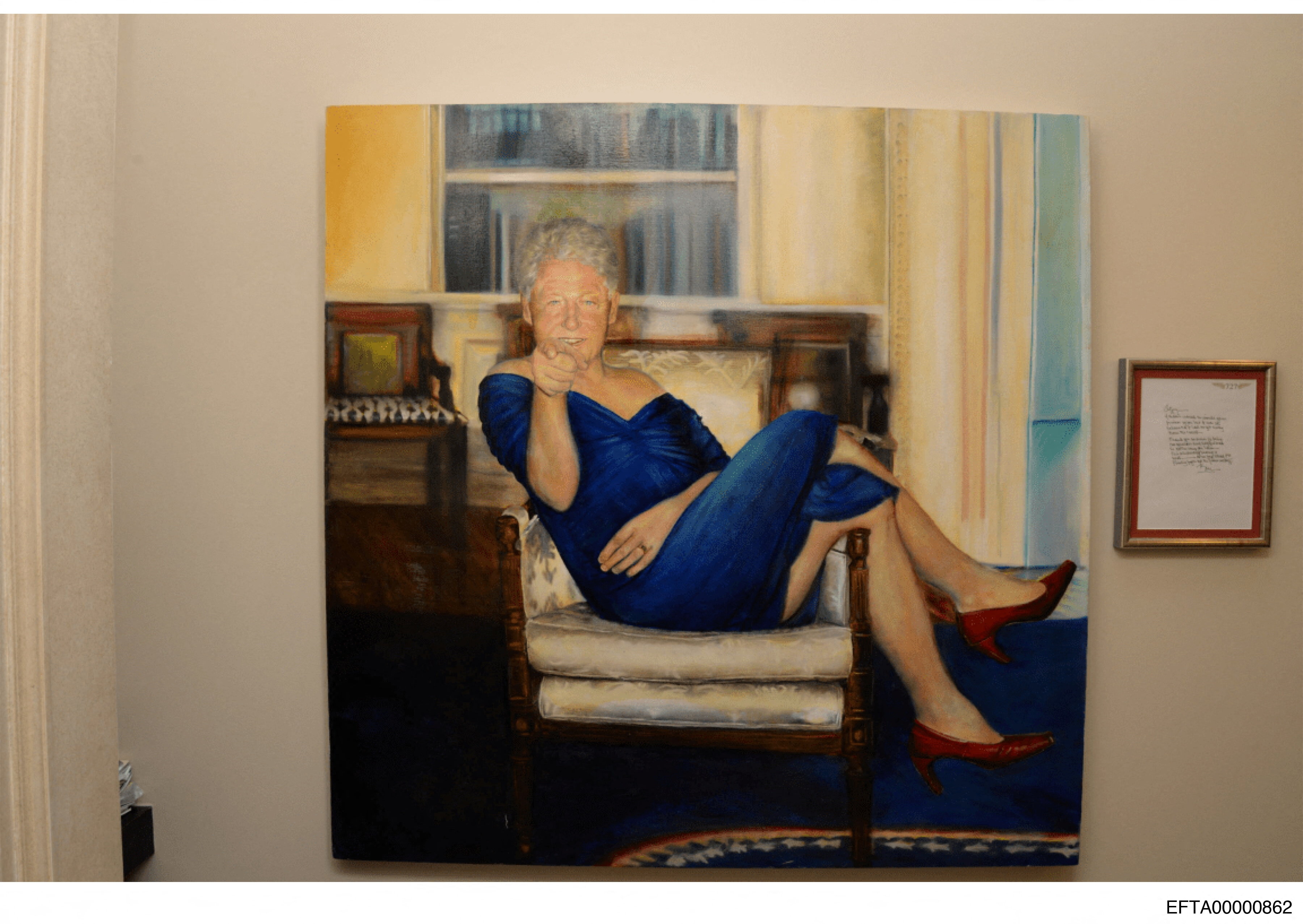 Artist behind Clinton portrait in Epstein files remembers first piece