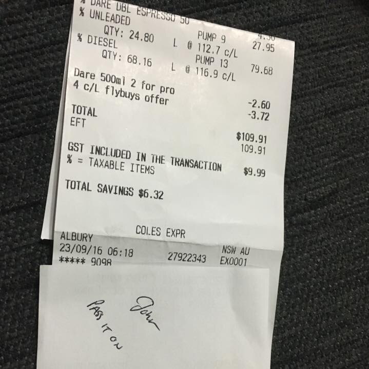 A stranger paid Tyson Crawley's petrol bill when the tradie couldn't.