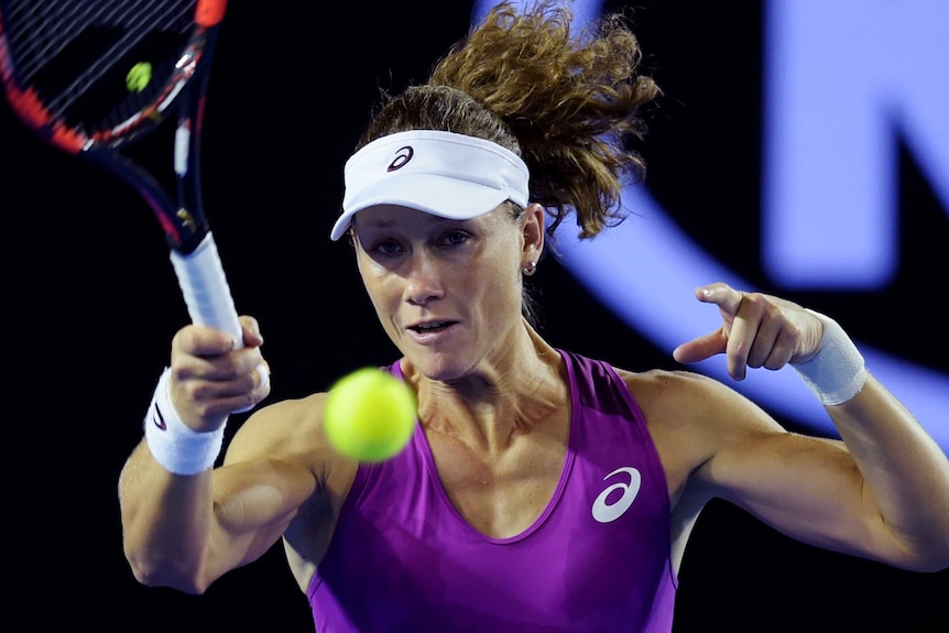 Samantha Stosur plays a shot at Australian Open