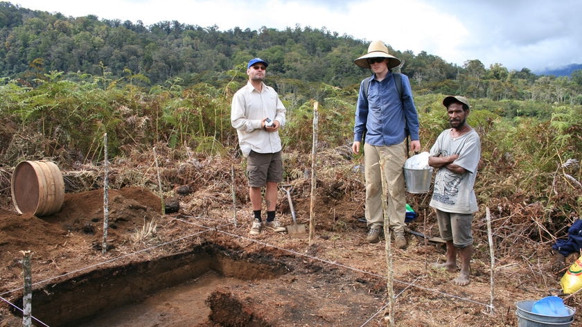 A team of archaeologists discovered a series of campsites dating back 49,000 years buried under volcanic ash in the mountains near Kokoda.