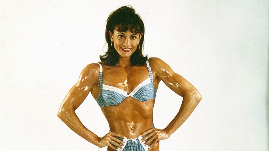 Michelle Bridges in her 20s, when competing in body shaping competitions in Australia