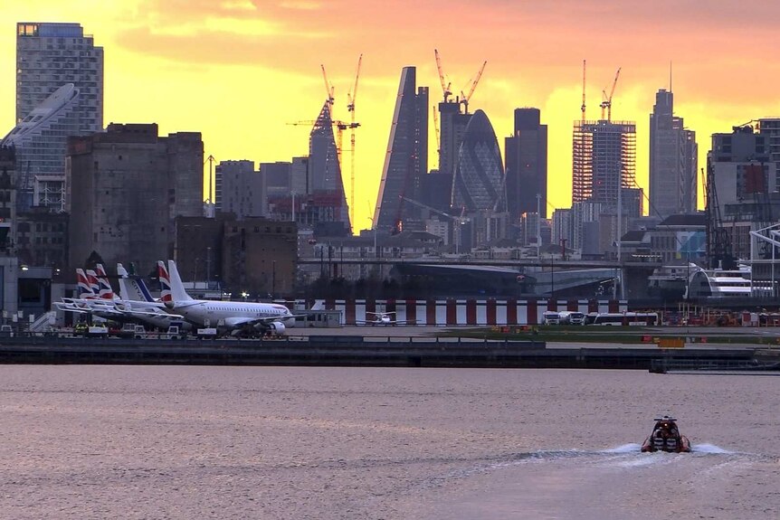 An unexploded World War II bomb was found at George V Dock in the River Thames near London City Airport on February 11, 2018.