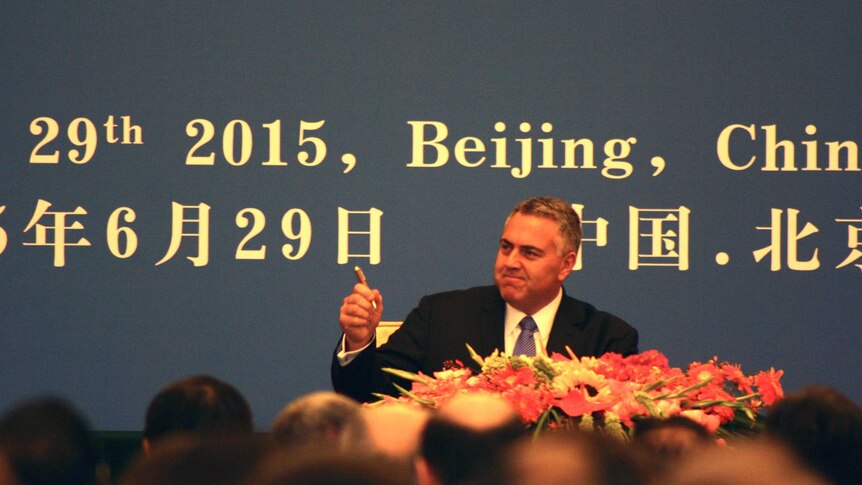 Joe Hockey at signing of AIIB's articles of agreement