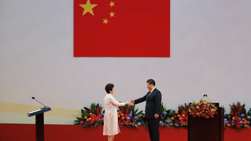 Xi Jinping and Carrie Lam