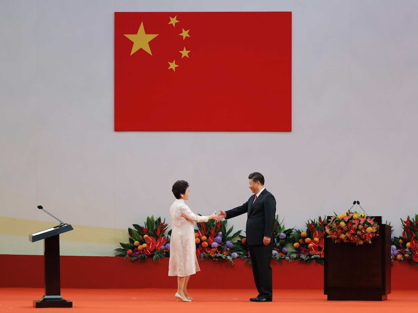 Xi Jinping and Carrie Lam