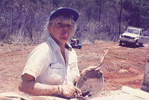 Alex Atkins at work as a mine and exploration geologist