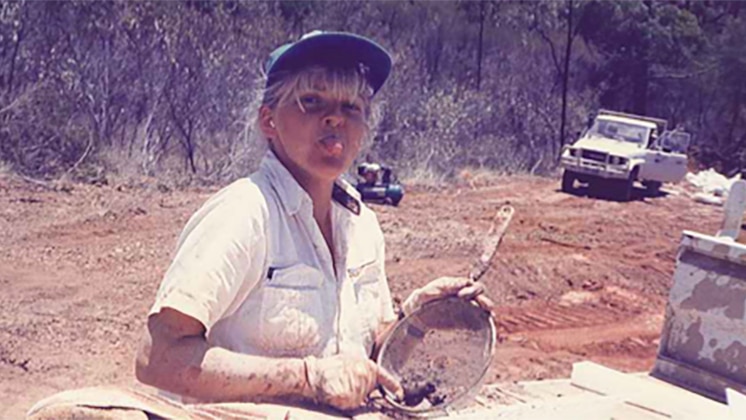 Alex Atkins at work as a mine and exploration geologist