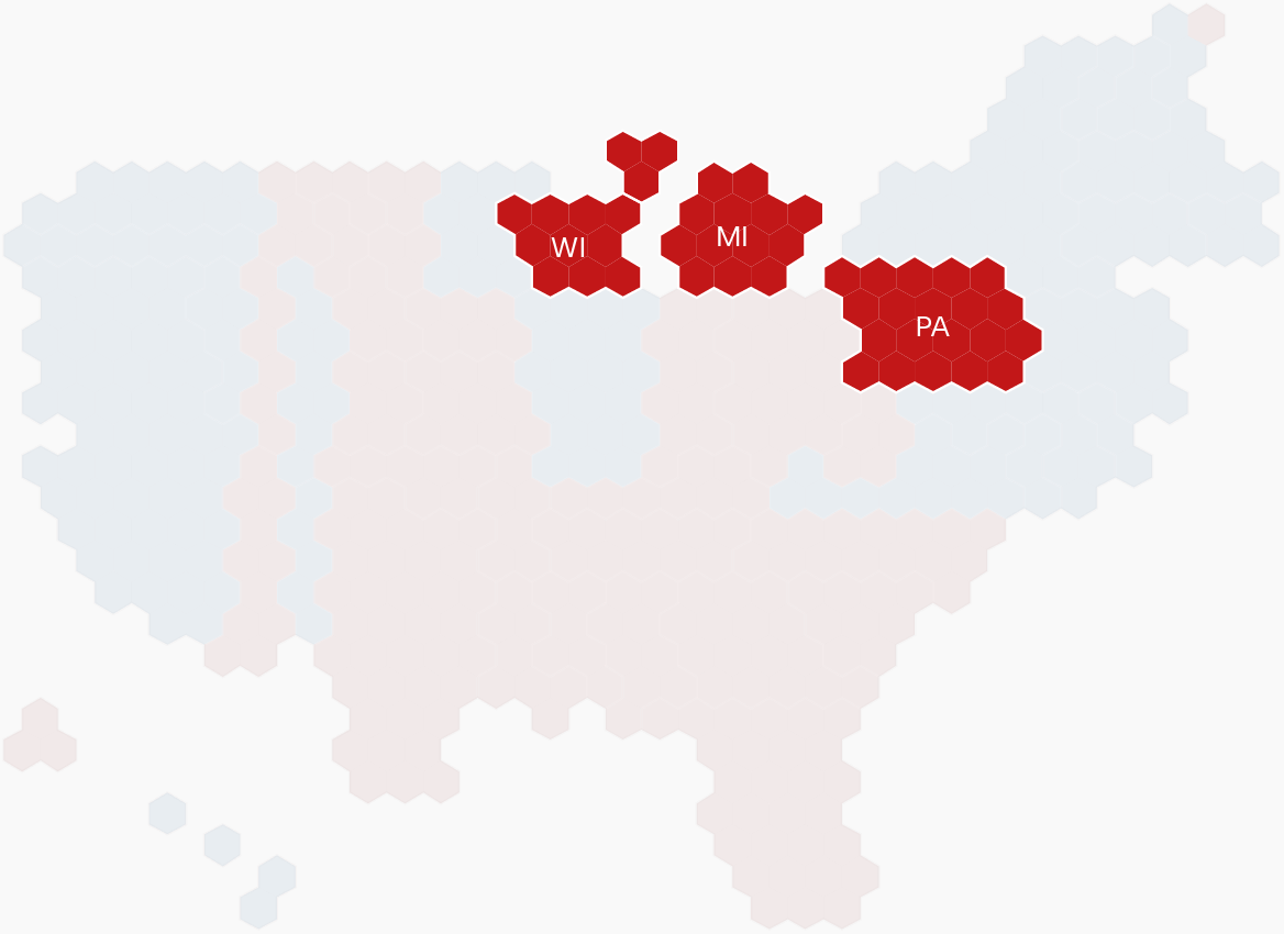 Graphic showing an allocation of electoral college votes