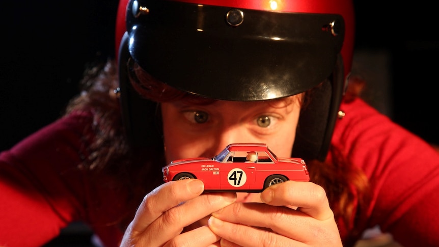 A unique theatrical show is combining little red riding hood with slot cars held by actress Maeve Mhairi MacGregor.