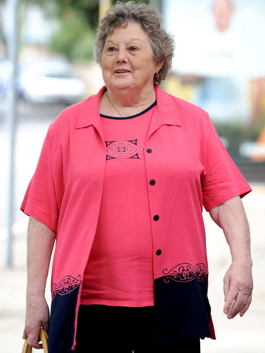 Barbara Stiff arriving at Waverley Local Court.