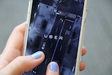 Uber app on phone