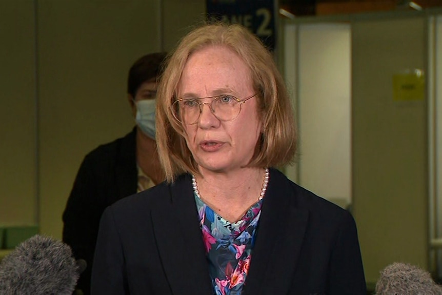 Queensland's Chief Health Officer Jeannette Young at a Logan COVID-19 vaccination centre