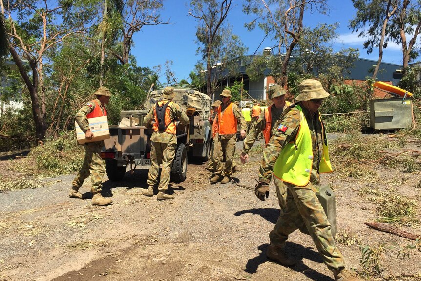 Army reservists help clean up at Yeppoon