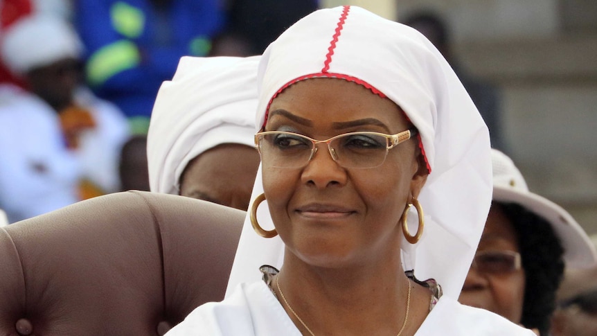 Grace Mugabe, wife of Zimbabwean President Robert Mugabe, at a rally