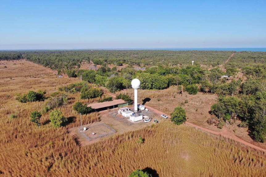A drone shot of the monitoring station
