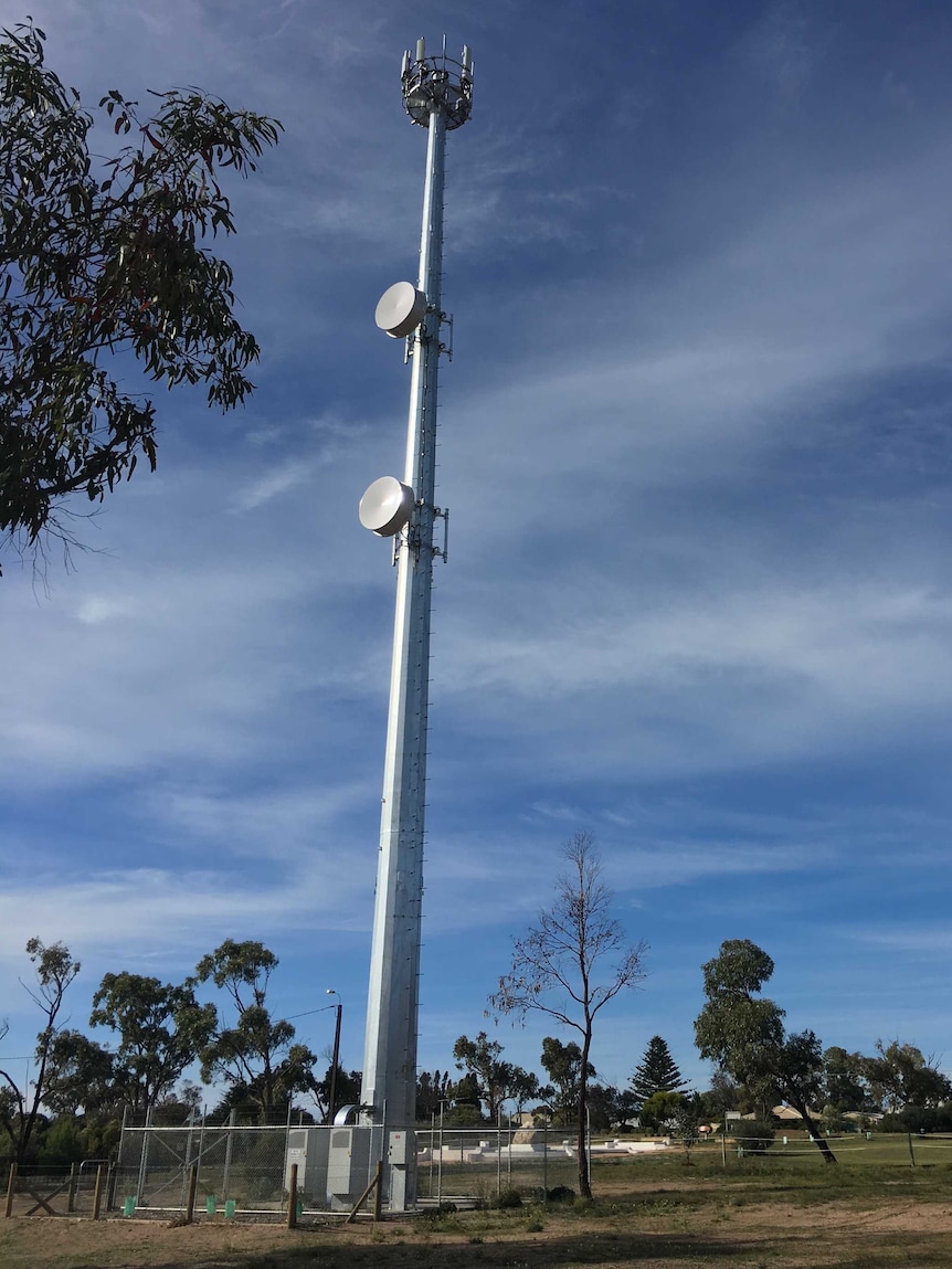 NBN Fixed Wireless tower in Streaky Bay, South Australia.