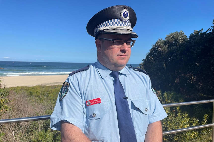 Chief Police Inspector Martin Burke briefs media on a shark attack in Port Macquarie