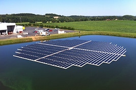 Floating solar panels