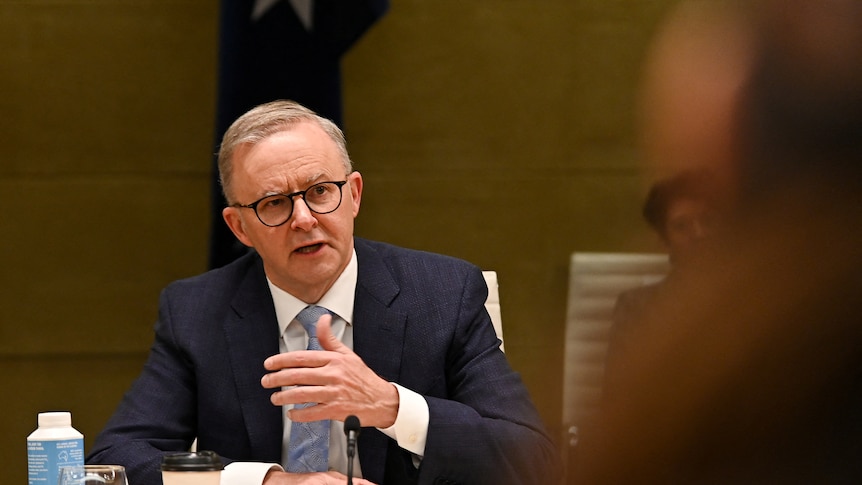 Australian Prime Minister Anthony Albanese speaks during the Australia-New Zealand Leaders' Meeting 