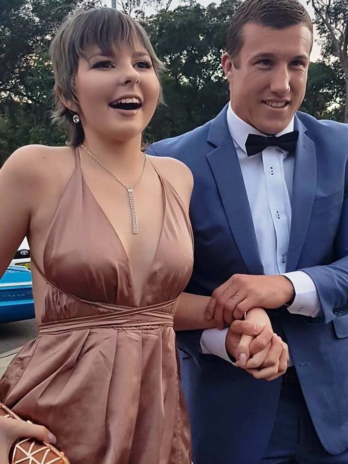 Knights playmaker Trent Hodkinson with Hannah