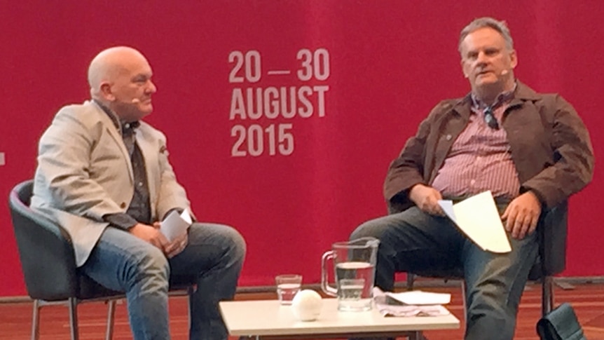 Mark Latham and Jonathan Green at the Melbourne Writers Festival.