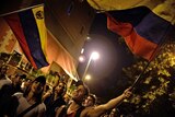 Venezuelan opposition supporters celebrate.