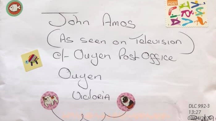 A letter addressed to Ouyen man Jon Amos.