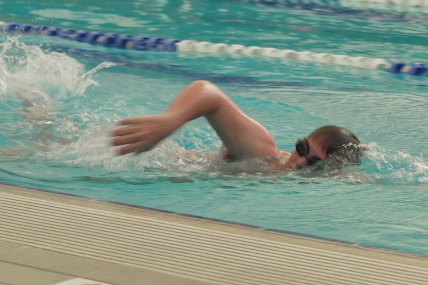 Bobby Pate trains at the Fortitude Valley pool