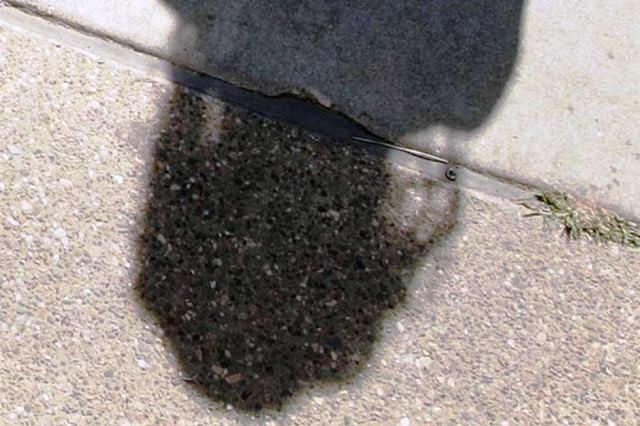 A shadow of a girl or woman on the pavement.