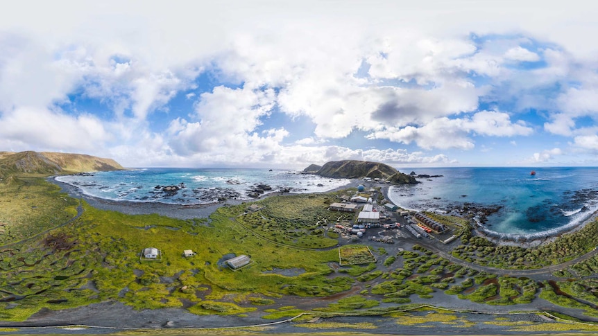 Still from virtual reality tour of Macquarie Island research station.