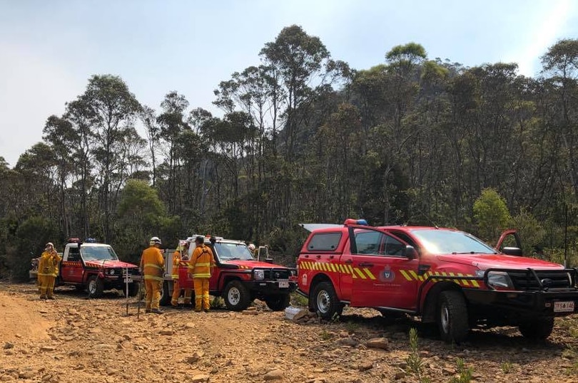Wellington Fire Brigade crews at Tom Thumb, Tasmania, January 2019.