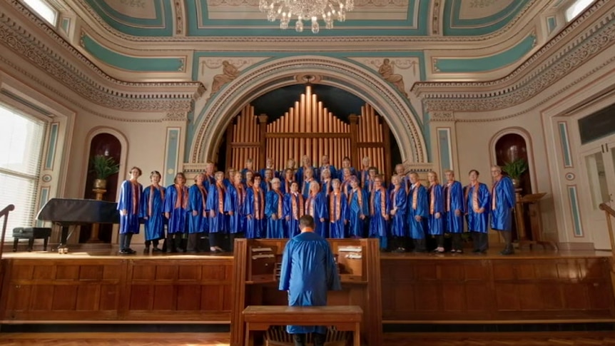 A Hobart choir is part of a new campaign on bowel cancer testing