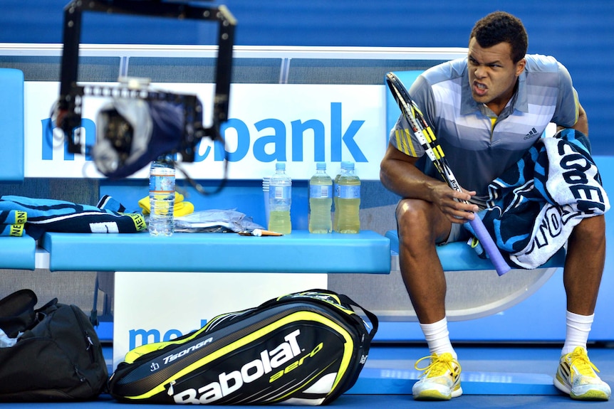 Searching for answers ... Jo-Wilfried Tsonga during his five-set loss to Roger Federer