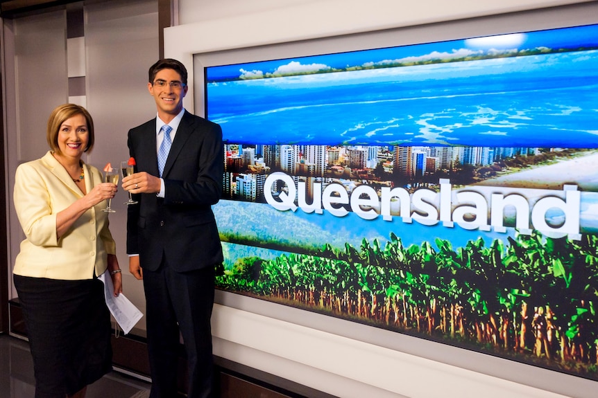 Jenny Woodward and David Curnow celebrate opening of ABC South Bank