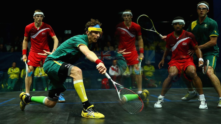 David Palmer and Cameron Pilley play in gold medal doubles match