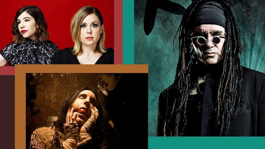 Collage of Sleater-Kinney, Ministry and Nine Inch Nails
